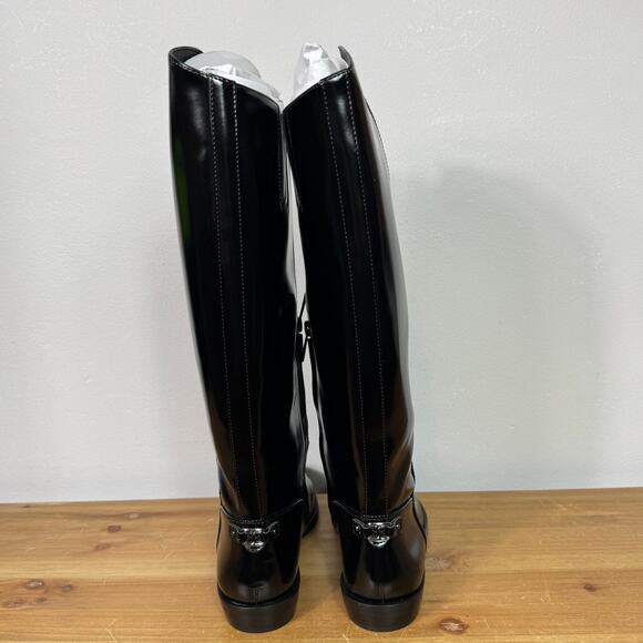 New Sam Edelman Cesar Riding Boot in Black Faux Leather Women's Size 8 - Picture 6 of 10